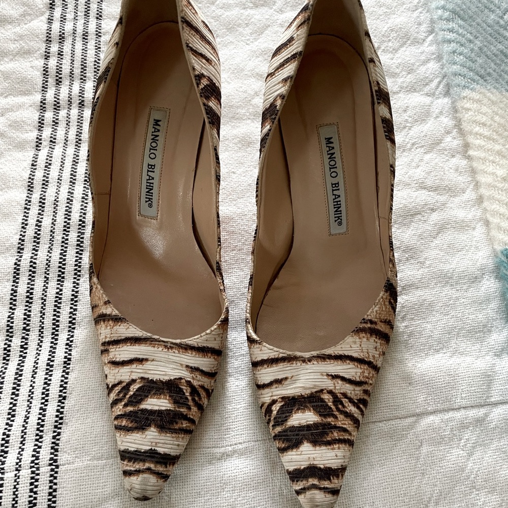 Vintage Manila Blahnik Animal Print Shoes